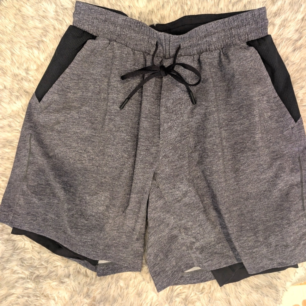 Lululemon Gray Training Shorts with Liner - Size Medium